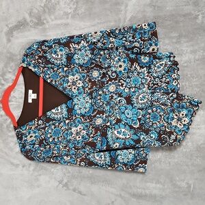Cato size small floral blue women's blouse